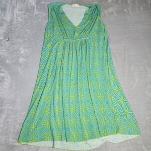 Zen-Knits SIZE L Blue/Green SUNDRESS Womens‎ Sleeveless Geometric print